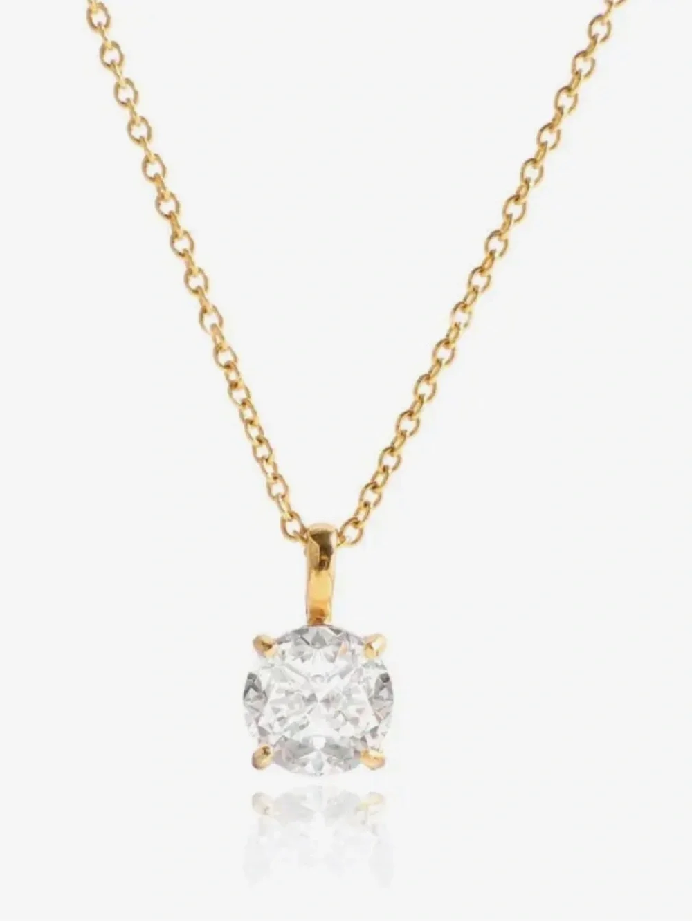 Gold Chain Round Crystal Pendant ( 3324)